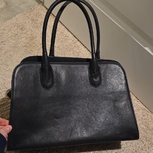 Margot Black Leather Tote